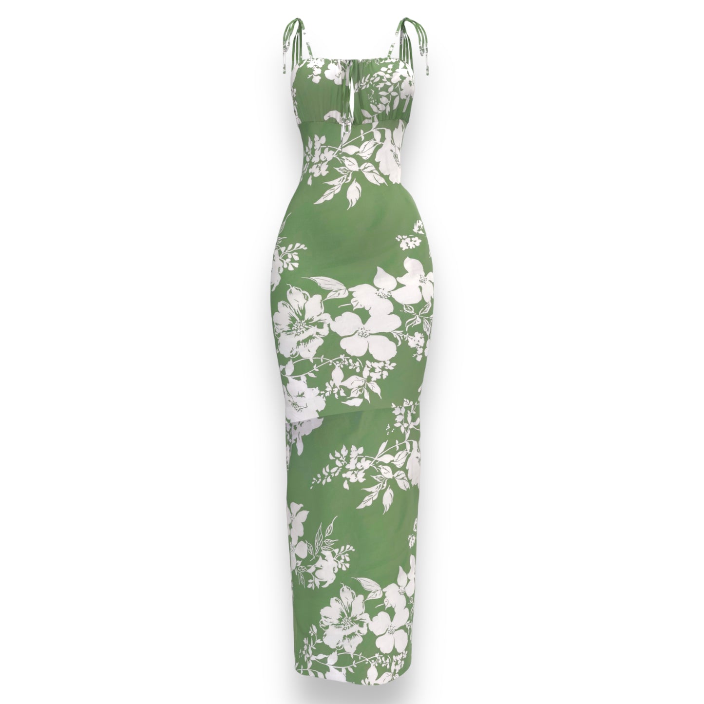 Devon Dress - Green/White