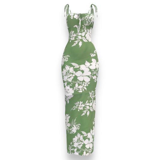 Devon Dress - Green/White