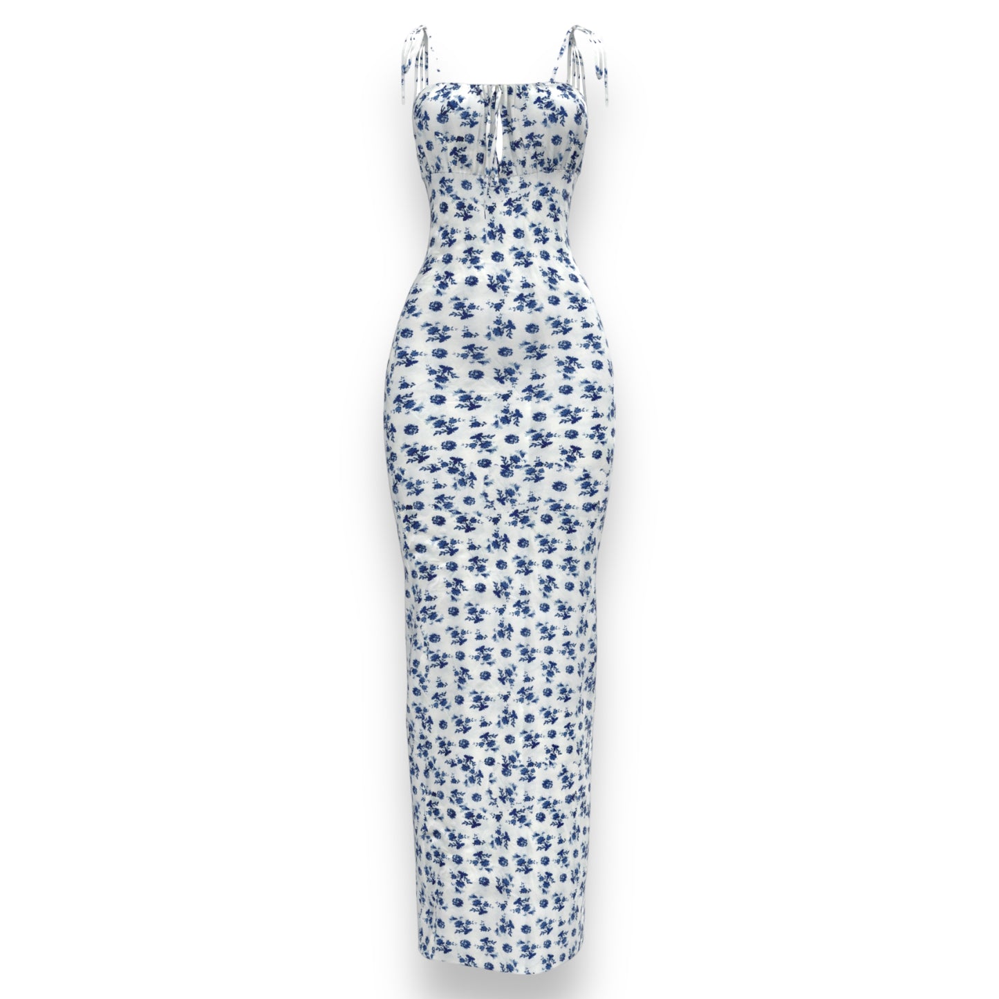 Devon Dress - White/Blue