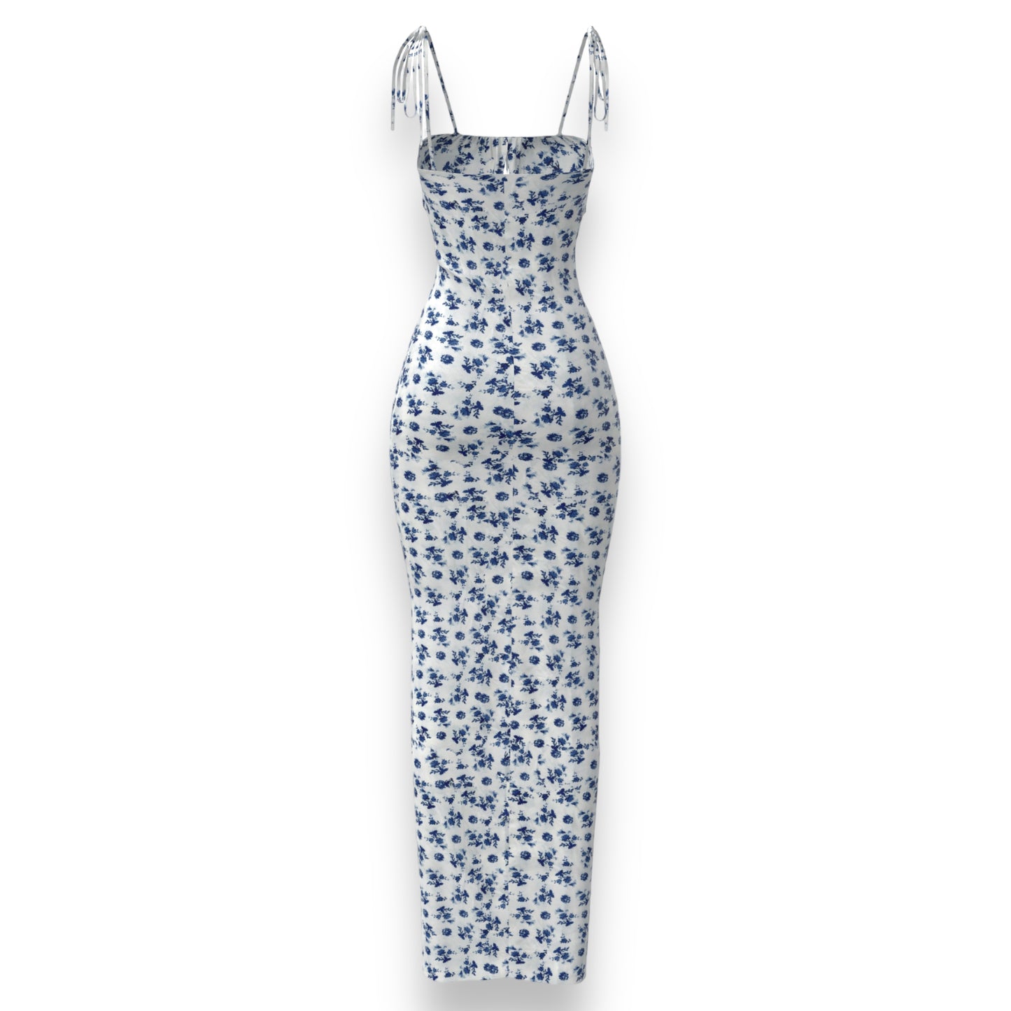 Devon Dress - White/Blue