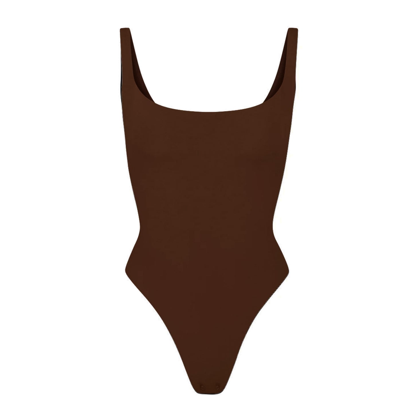 Square Neck Bodysuit - Brown