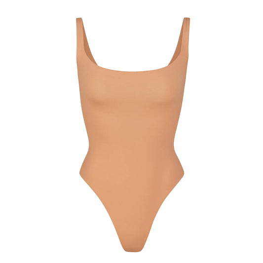 Square Neck Bodysuit - Camel