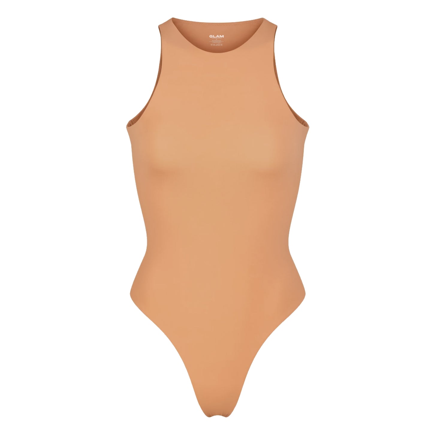 Short Sleeveless Bodysuit - Camel